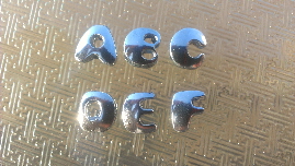 8mm slide letters chrome bubble